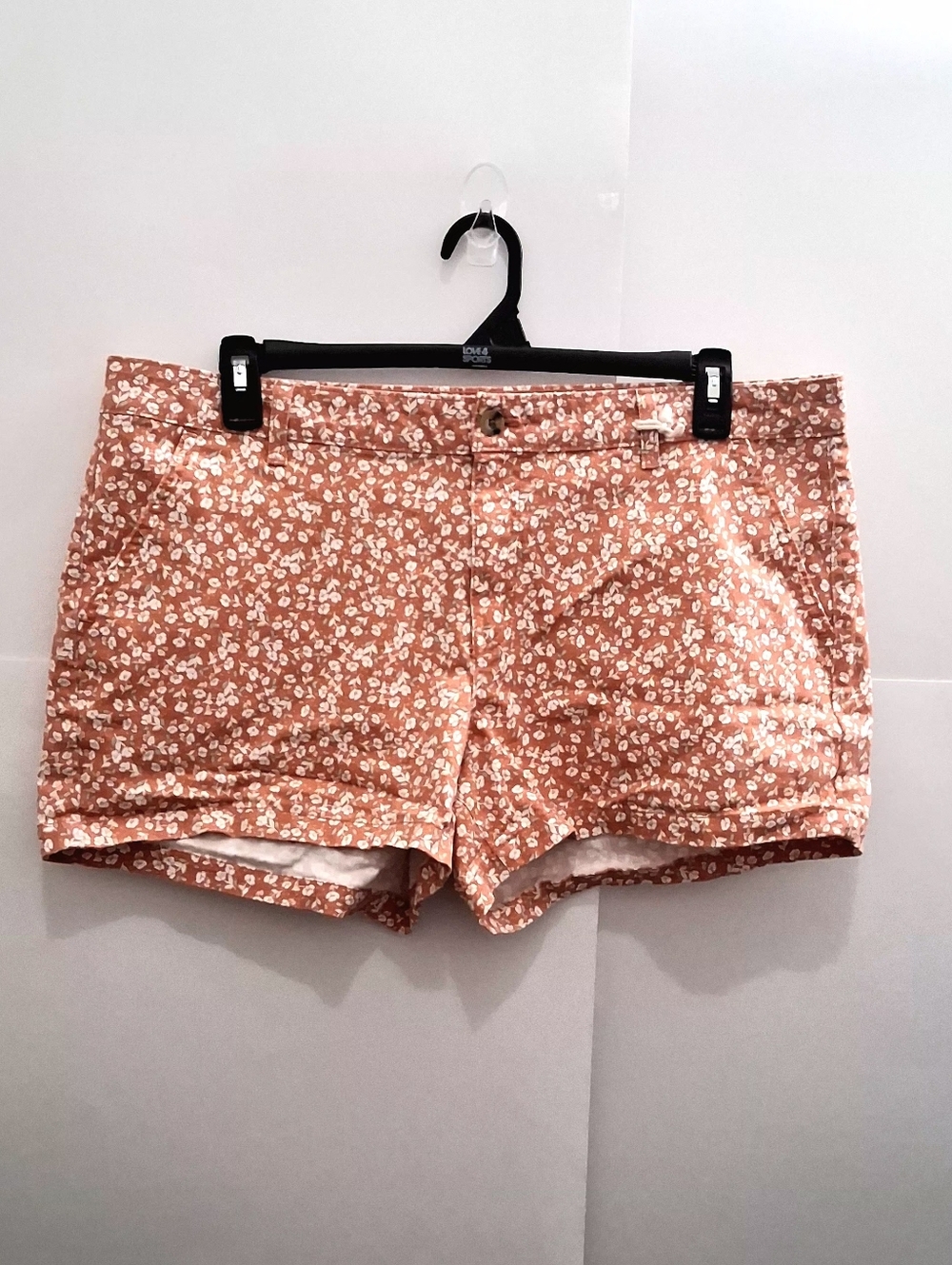 A.N.A Floral Print Women’s Dusty Peach Jean Mid Rise  Short Plus Size 18